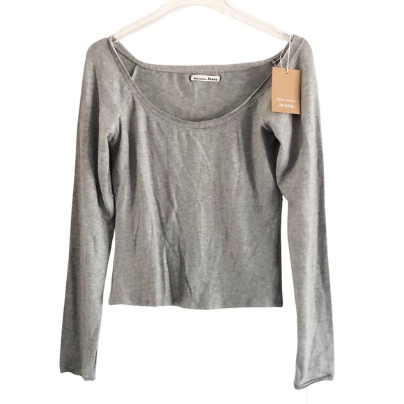 Reformation Jeans Crawford Top Heather Grey Medium - Picture 1 of 7